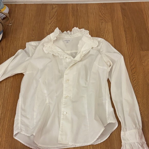 Frame Denim Tops - Frame Denim White Button-Up Blouse